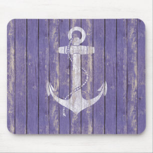 Distressed Wood with Anchor Mouse Mat