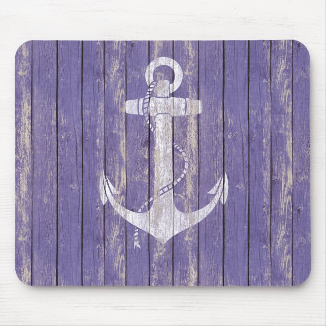 Distressed Wood with Anchor Mouse Mat (Front)