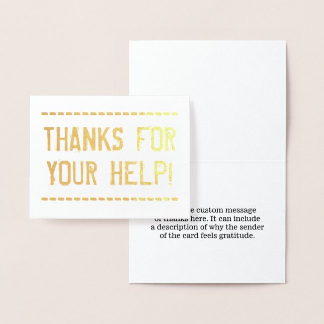 Distressed, Worn "THANKS FOR YOUR HELP!" Card (Display)