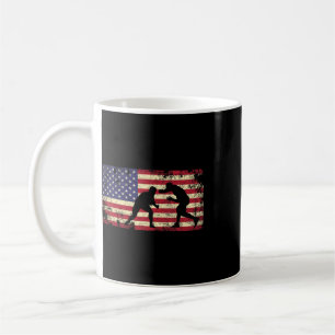 Distressed Wrestler Wrestling American Flag 4th Of Coffee Mug