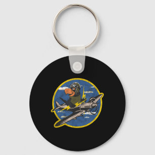 Distressed Ww2 Vintage Patch Fighter Pilot For War Key Ring