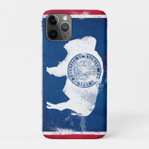Distressed Wyoming State Flag iPhone 11 Pro Case