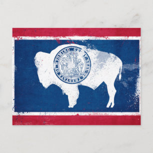 Distressed Wyoming State Flag Postcard