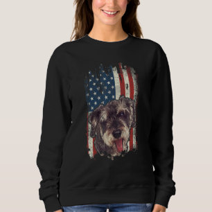Distressed Yorkshire Terrier American Flag Patriot Sweatshirt