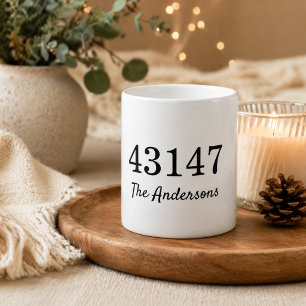 Distressed Zip Code Coffee Mug