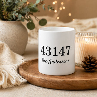 Distressed Zip Code Coffee Mug