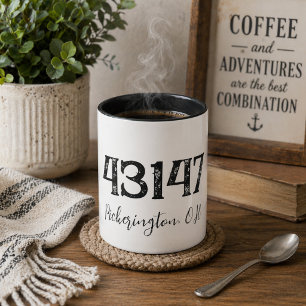 Distressed Zip Code Mug