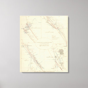 Distribution of earth movement in California Canvas Print