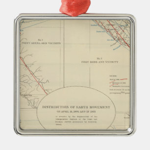 Distribution of earth movement in California Metal Tree Decoration