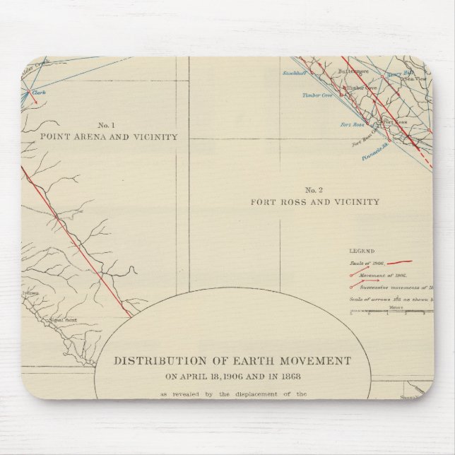 Distribution of earth movement in California Mouse Mat (Front)