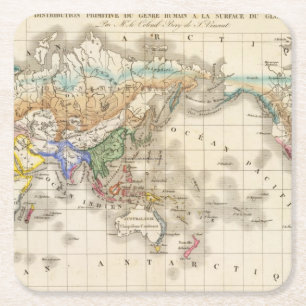 Distribution primitive du genre humain square paper coaster