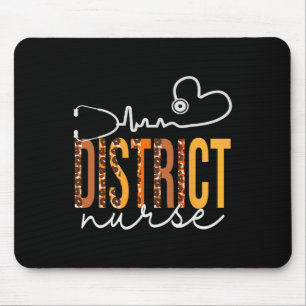 District Nurse Leopard Heartbeat Appreciation Wome Mouse Mat