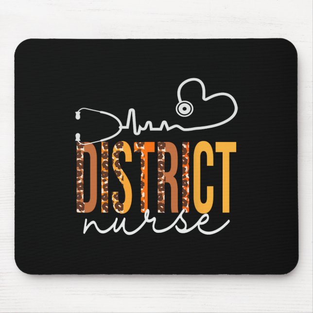 District Nurse Leopard Heartbeat Appreciation Wome Mouse Mat (Front)