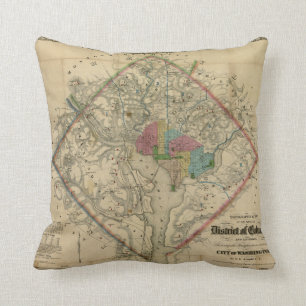 District of Columbia Civil War Era Map Cushion
