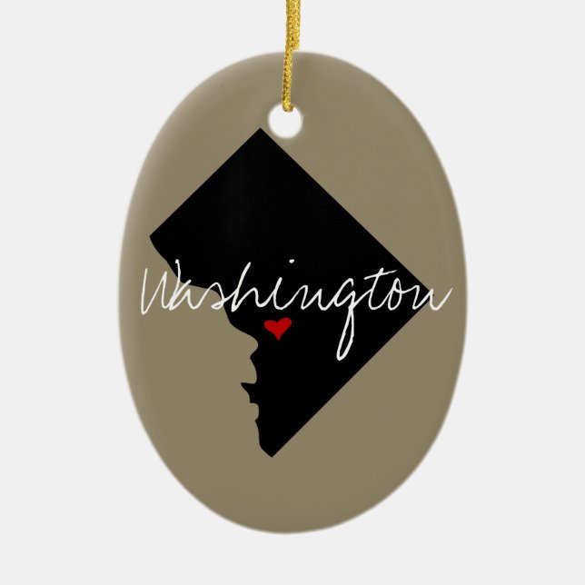 District of Columbia Town Ceramic Tree Decoration (Front)