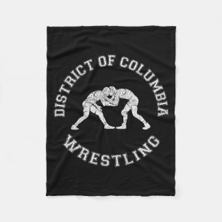 District Of Columbia Wrestling Distressed Retro Wr Fleece Blanket
