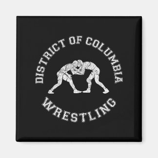 District Of Columbia Wrestling Distressed Retro Wr Magnet