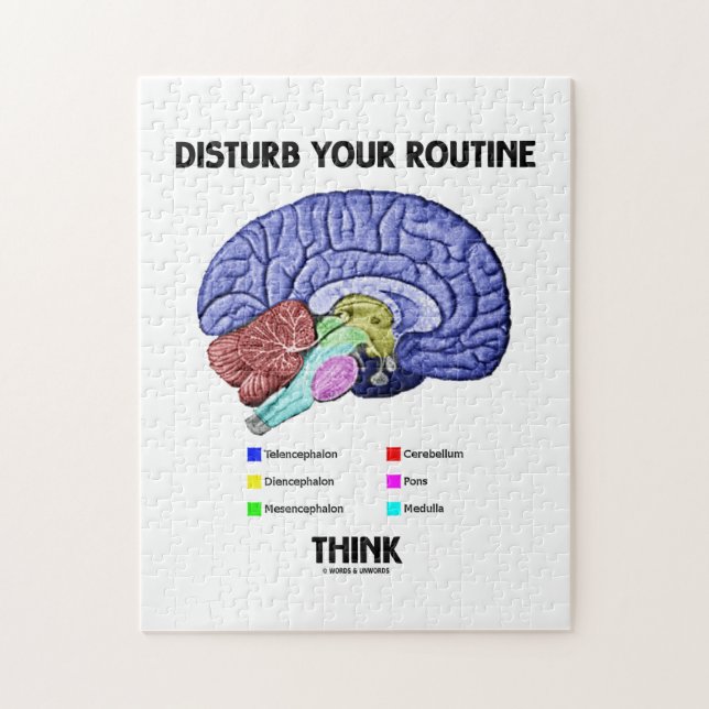 Disturb Your Routine Think (Brain Anatomy) Jigsaw Puzzle (Vertical)