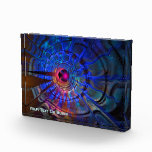 Disturbance Photo Block<br><div class="desc">A multi-colour (pink, blue, purple), sci-fi fractal image on a starfield background. A disturbance in the space-time continuum. Shields up! Customise by adding your own text.</div>