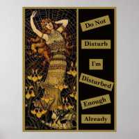 Disturbed Funny Vintage Lady Gold Black Spider Web