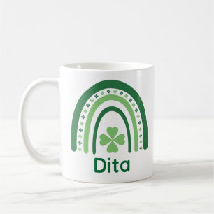Dita Name Clover Boho Rainbow Coffee Mug