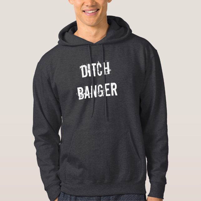 "Ditch Banger" Sledders.com Grey Hoodie (Front)