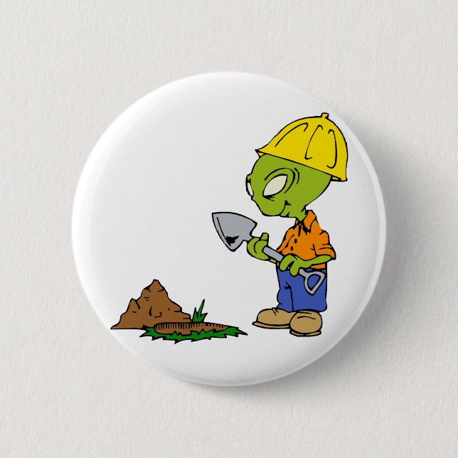 Ditch Digger Alien 6 Cm Round Badge (Front)