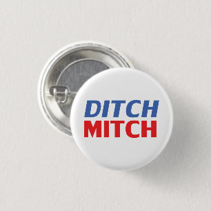 Ditch Mitch red white blue modern typography funny 3 Cm Round Badge