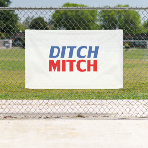 Ditch Mitch red white blue modern typography funny Banner