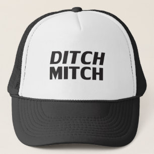 Ditch Mitch white black modern typography funny Trucker Hat