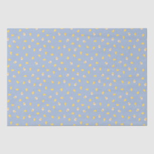Ditsy Chicks (Chambray Blue) – Cute Bird Pattern Tissue Paper