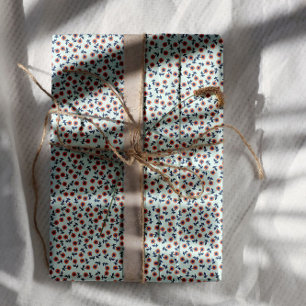 Ditsy Coral Daisies – Mini Floral Seamless Pattern Wrapping Paper Sheet