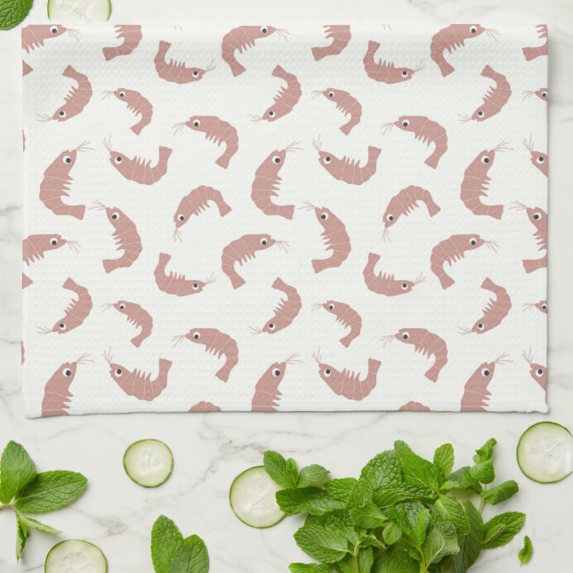 Ditsy cute shrimps   tea towel (Folded)