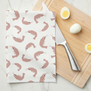 Ditsy cute shrimps   tea towel