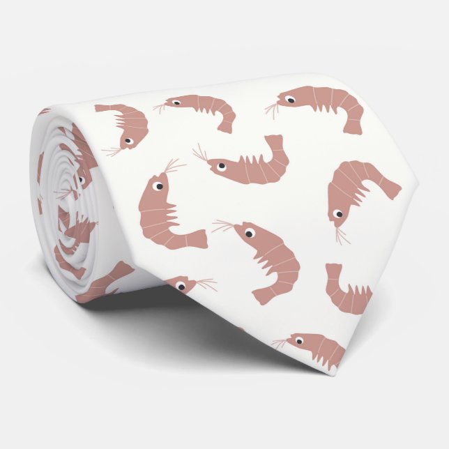 Ditsy cute shrimps   tie (Rolled)