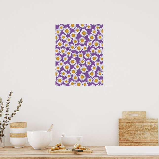 Ditsy daisy flowers poster (Kitchen)