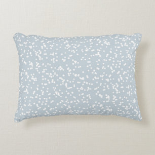 Ditsy Dots Pattern - White on Dusty Blue Decorative Cushion