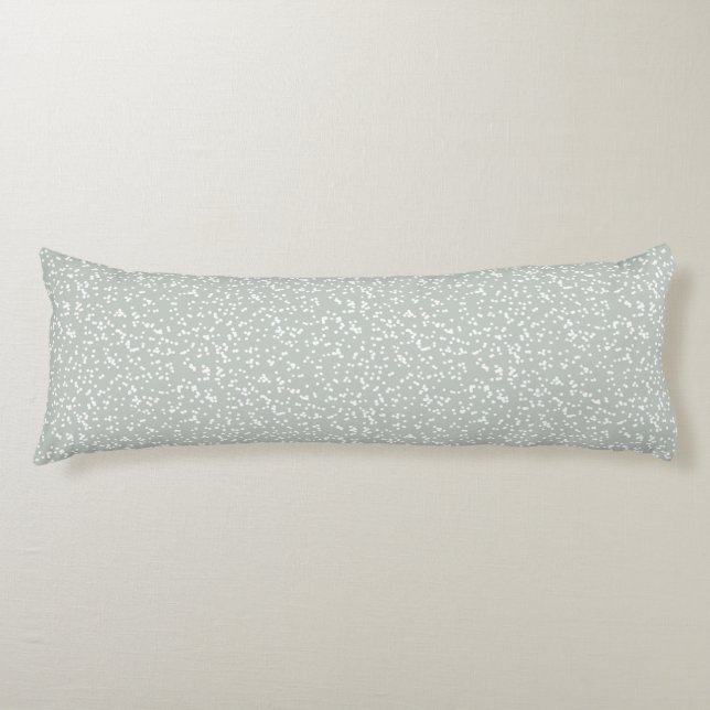 Ditsy Dots Pattern - White on Grey Green Body Cushion (Front)