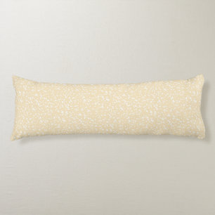 Ditsy Dots Pattern - White on Soft Yellow Body Cushion