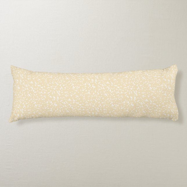 Ditsy Dots Pattern - White on Soft Yellow Body Cushion (Front)