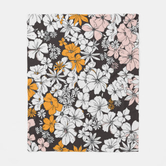 Ditsy Floral: Colourful Dark Background. Fleece Blanket