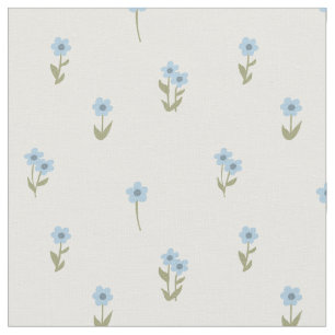 Ditsy Floral Cottagecore Boho Wildflower Blue Fabric