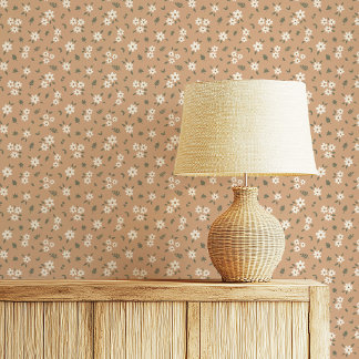 Ditsy Floral Cottagecore Boho Wildflower Tan Brown Wallpaper