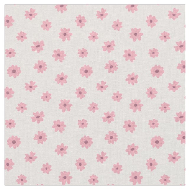 Ditsy Floral Dainty Tiny Girly Spring Summer Pink Fabric (Close Up)