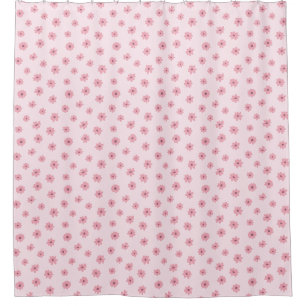 Ditsy Floral Dainty Tiny Girly Spring Summer Pink Shower Curtain