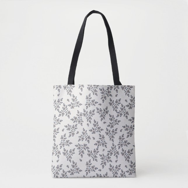 Ditsy Florals in Grey Tote Bag (Front)