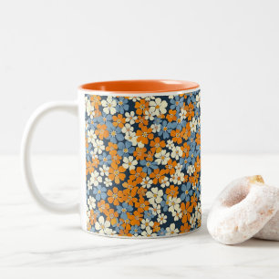 Ditsy Flowers Pattern Two-Tone Coffee Mug