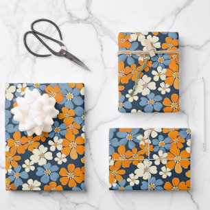 Ditsy Flowers Pattern  Wrapping Paper Sheet