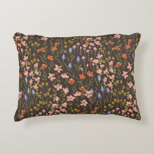Ditsy Flowers: Vintage Mille-Fleur Pattern Decorative Cushion