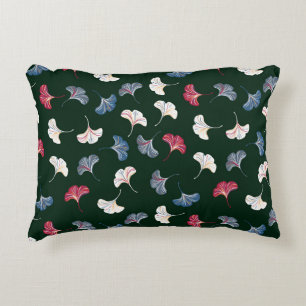 Ditsy Ginkgo: Dark Autumn Seamless. Decorative Cushion